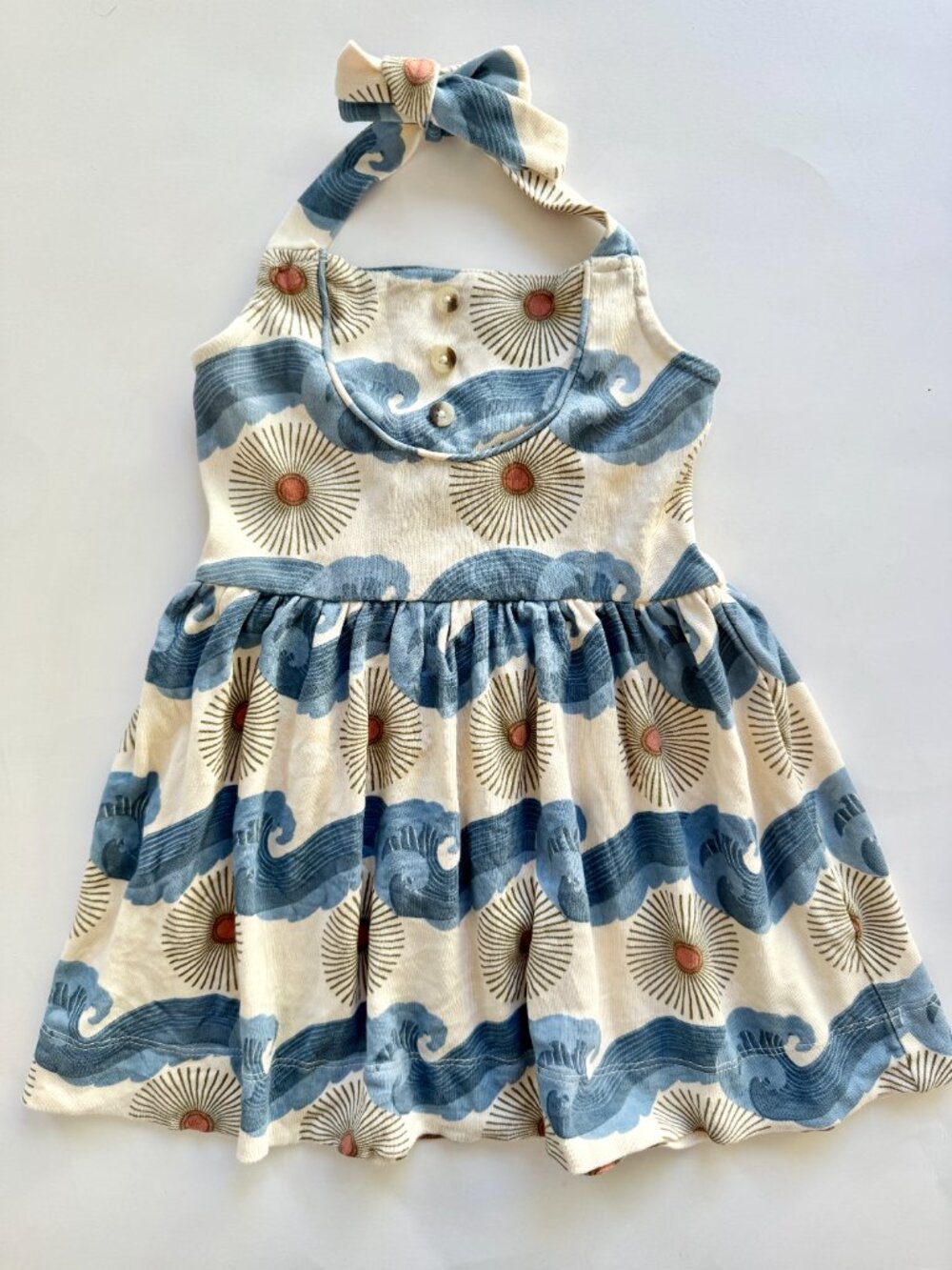 Kate Quinn Girls Sun & Wave Halter Dress 18-24M
